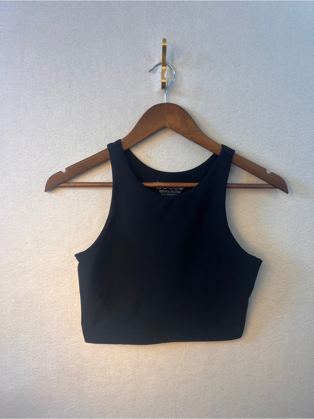 BECCA Black High-Neck Crop Tank